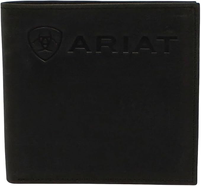 ARIAT Men's Embossed Logo Black Bifold Wallet A3546001