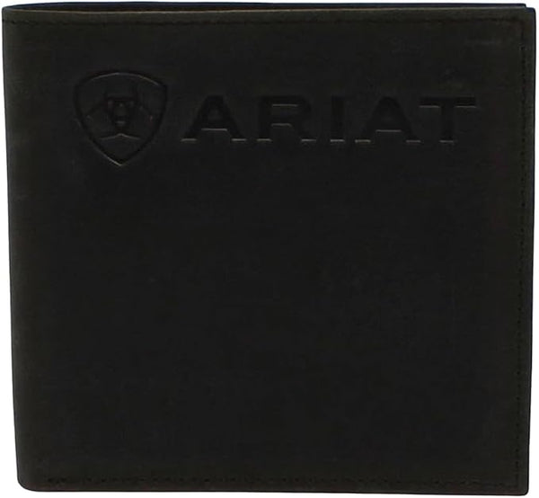 ARIAT Men's Embossed Logo Black Bifold Wallet A3546001