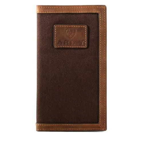ARIAT A3551602 Men's Canvas Rodeo Wallet with Leather Border