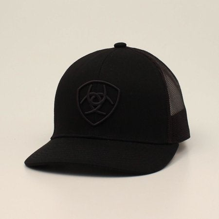 Men's Ariat Back Shield Logo Work Snapback Hat One Size Black
