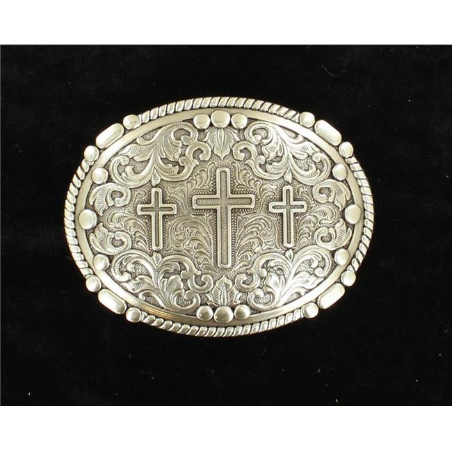 M&F Nocona Mens Oval Rope Edge 3 Cross Buckle 37980