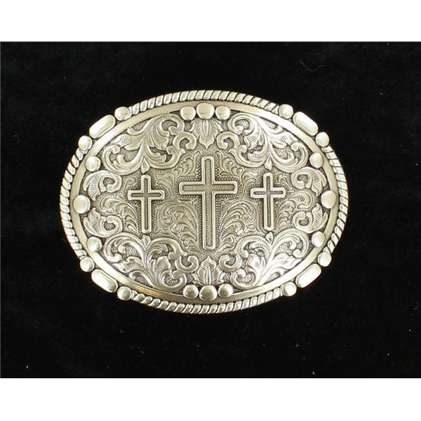 M&F Nocona Mens Oval Rope Edge 3 Cross Buckle 37980