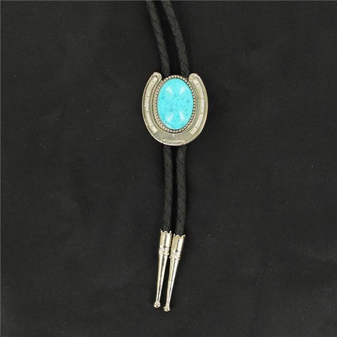 Double S Horseshoe Bolo Tie W/Stone 22108