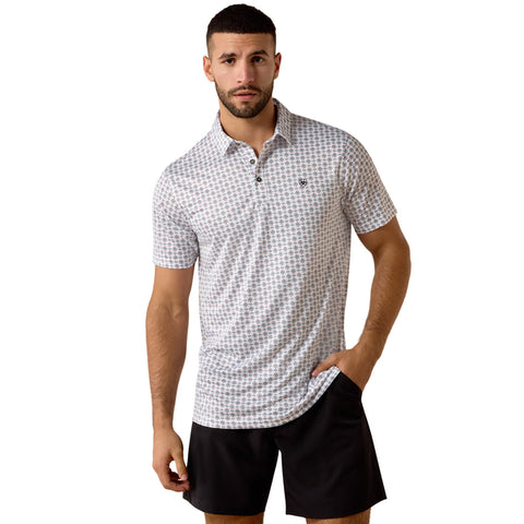 Ariat 10073433 Tek SS Polo White Southwest Triangle
