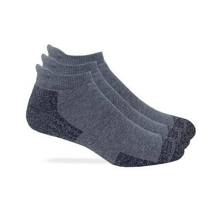 Carolina Mills Ultimate Mens Ultra Dri Low Cut Heel Tab Athletic Socks 3 Pair Pack 372542 - Grey