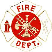 PINS- FIRE DEPT LOGO, WHT (1-1/2")