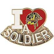 PINS- SOLDIER, I LOVE (1")