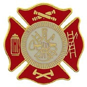 PIN- FIRE DEPT- AXE, RED (15/16")