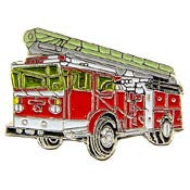 PINS- VEH, FIRE, TRUCK, RED, W/ LADDER (1")