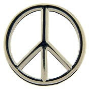 PINS- PEACE SIGN, CUT-O (1")