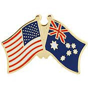PINS- USA/AUSTRALIA (CROSS FLAGS) (1-1/8")