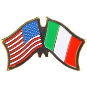 PINS- USA/ITALY (CROSS FLAGS) (1-1/8")