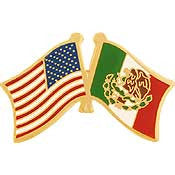 PINS- USA/MEXICO (CROSS FLAGS) (1-1/8")