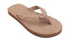 Rainbow Kids Flirty Braidy Single Layer Premier Leather With A Braided Strap Sandal - Pink/Grey