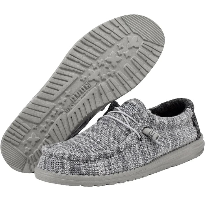 Hey Dude Wally Stretch Men's Casual Shoe - Platinum Mix