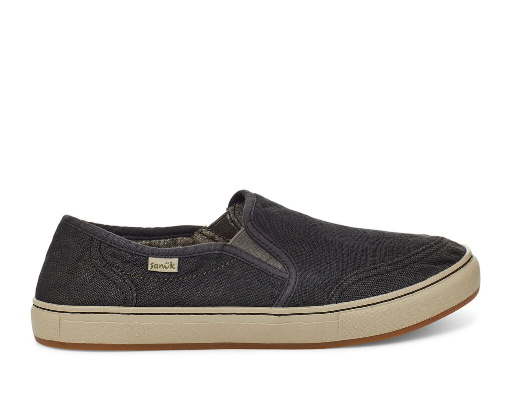 Sanuk Men's Tideline Hemp Slip-on Shoe | Washed Black