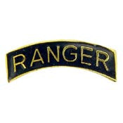 PINS- ARMY, RANGER, TAB (GLD/BLK) (1")