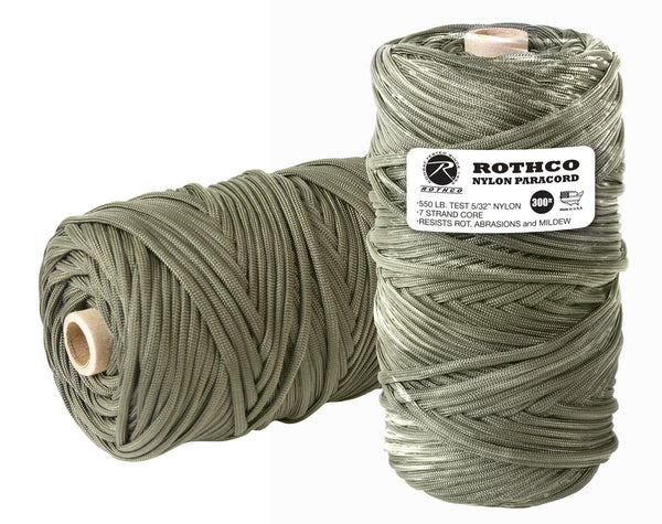 Rothco Rope: Nylon Paracord 550lb 300 Ft Tube Olive Drab