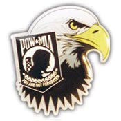 PINS- POW*MIA, EAGLE HEAD (1")