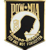 PINS- POW*MIA, YOU'RE NOT, BK (1-1/16")