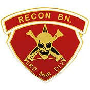 PINS- USMC, Marine Core 003RD RECON.BN. W/GOLD (1")