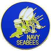 PINS- USN, Navy SEABEES (1")