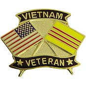 PINS- VIET, VETERAN, FLAGS (1-1/8")