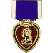 PINS- MEDAL, PURPLE HEART (1-3/16")