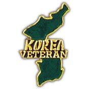 PINS- KOREA, MAP, VETERAN (1")