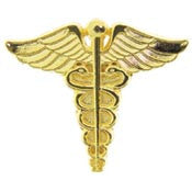 PINS- ARMY, MEDIC, CADUCEUS (GLD) (1")