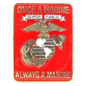PINS- USMC, Marine Core ONCE A MARINE (1")