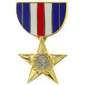 PINS- MEDAL, SILVER STAR (1-3/16")