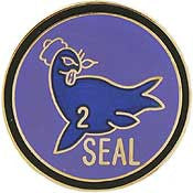PINS- USN, Navy SEAL TEAM,02 (7/8")