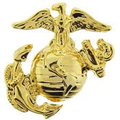 PINS- USMC, Marine Core EMBLEM, B1, LEFT COLLAR-GOLD (1")
