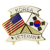 PINS- KOREA, VETERAN W/FLAGS (1-1/4")