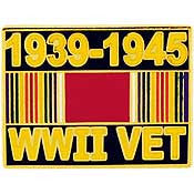 PINS- WWII, VETERAN, 39-45 (1")
