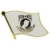PINS- POW*MIA, FLAG, WHT (3/4")