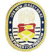 PINS- USS, Navy NEW JERSEY (1")