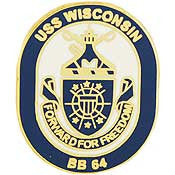 PINS- USS, Navy WISCONSIN (1")