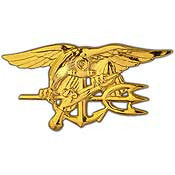 PINS- USN, Navy SEAL TEAM, TRI, GLD (1-1/8")