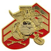 PINS- USMC Marine Core LOGO, W/RANK (1")