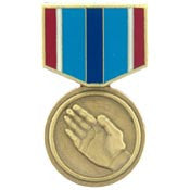 PINS- MEDAL, HUMANITARIAN SV (1-3/16")