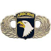 WING- ARMY, 101ST A/B, WING (SILVER) (1-1/2")