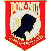 PINS- POW*MIA, YOU'RE NOT, Red (1-1/2")