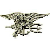 PINS- USN, Navy SEAL TEAM, TRI, SLV (1-3/4")