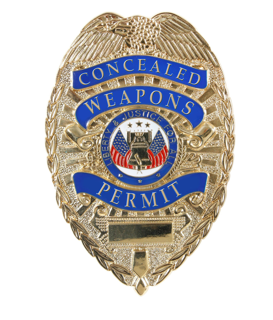 Rothco Badges: Deluxe Concealed Weapons Permit Badge / Gold