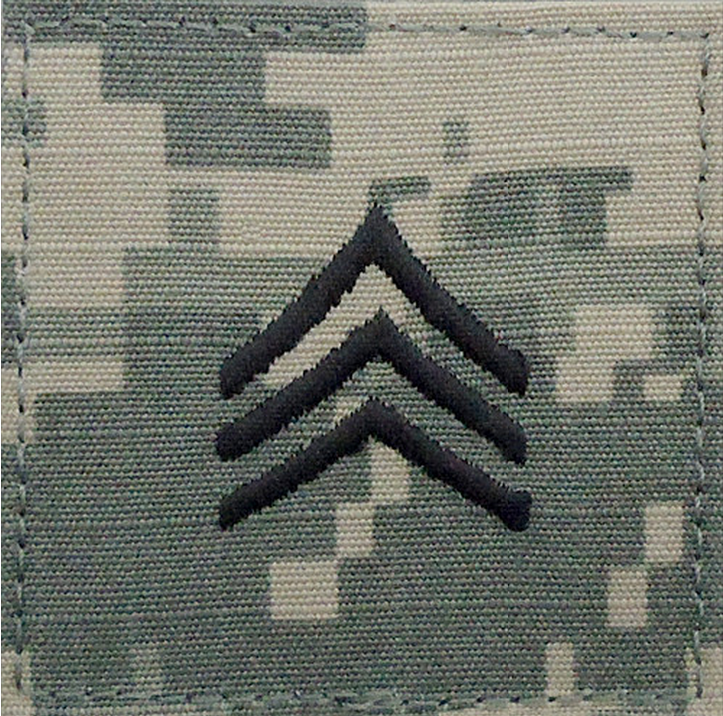 Patches: ARMY EMBROIDERED ACU RANK INSIGNIA: SERGEANT