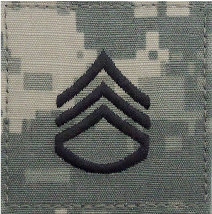 Patches: ARMY EMBROIDERED ACU RANK INSIGNIA: STAFF SERGEANT