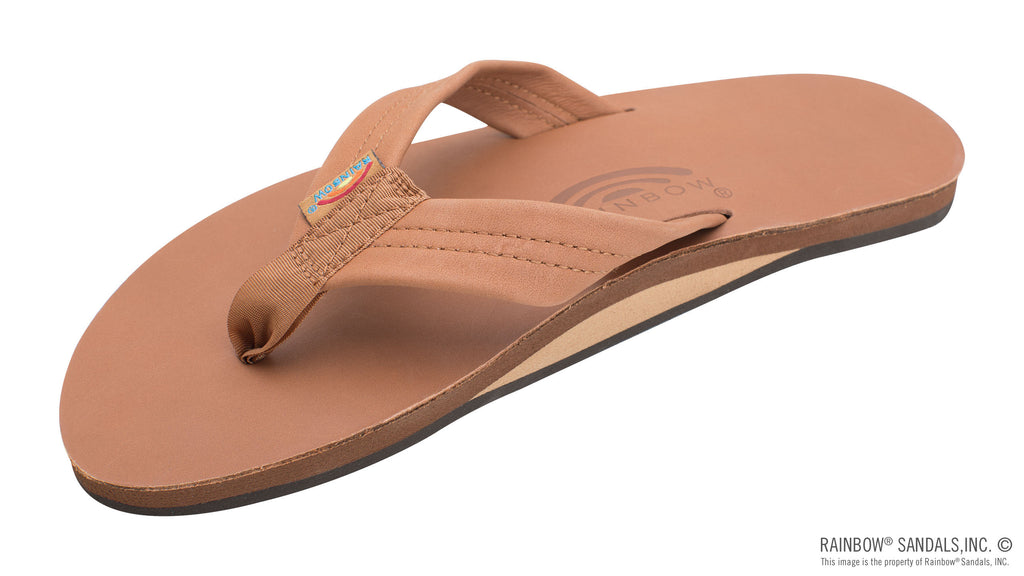 Rainbow Women's Single Layer Classic Leather with Arch Support - Natural Wood