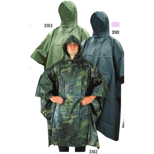 Tru-Spec Rain: GI Spec Military Poncho - Woodland Camo